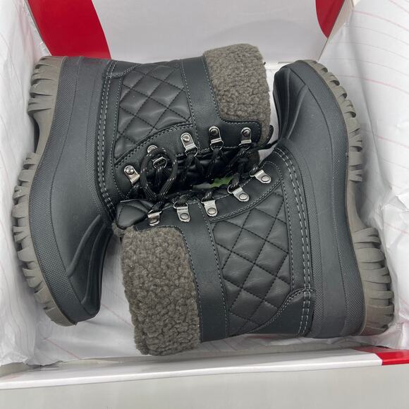Cougar Waterproof Winter Boots Size 7 Medium Black Quilt Carlisle Lace Up - Picture 3 of 12
